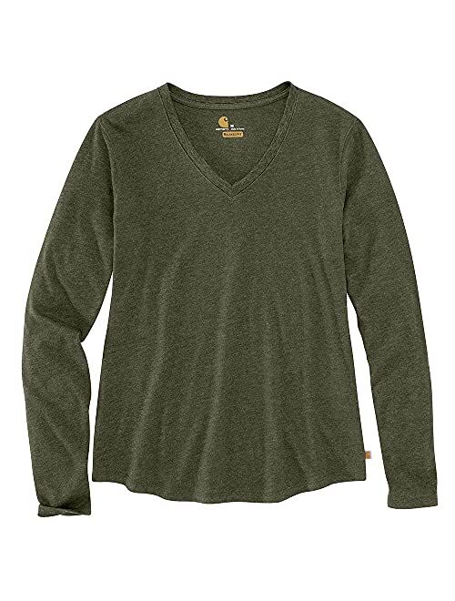 Carhartt Women's Relaxed Fit Midweight Long-Sleeve V-Neck T-Shirt