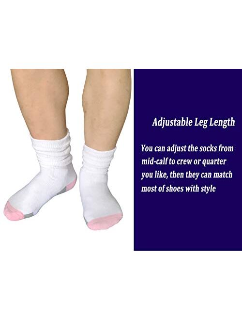 Women's Diabetic Athletic Crew Socks Non-Binding Moisture Wicking Cushion Dress Sox |Traveling Edema Casual Socks 3 Pairs