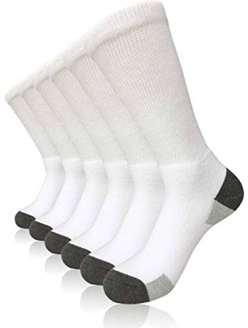 Women's Diabetic Athletic Crew Socks Non-Binding Moisture Wicking Cushion Dress Sox |Traveling Edema Casual Socks 3 Pairs