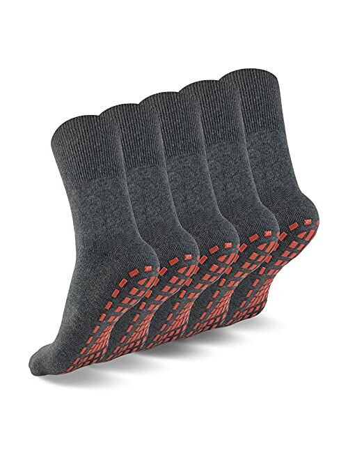 Buy NOVAYARD 5 Pairs Non Slip Grips Socks-Non Skid Crew Socks for