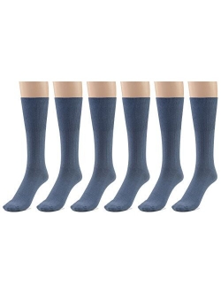 Silky Toes Cotton Diabetic Socks for Women Non Binding Seamless Dress Socks, 3 or 6 Pk Multi Colors Big Sizes