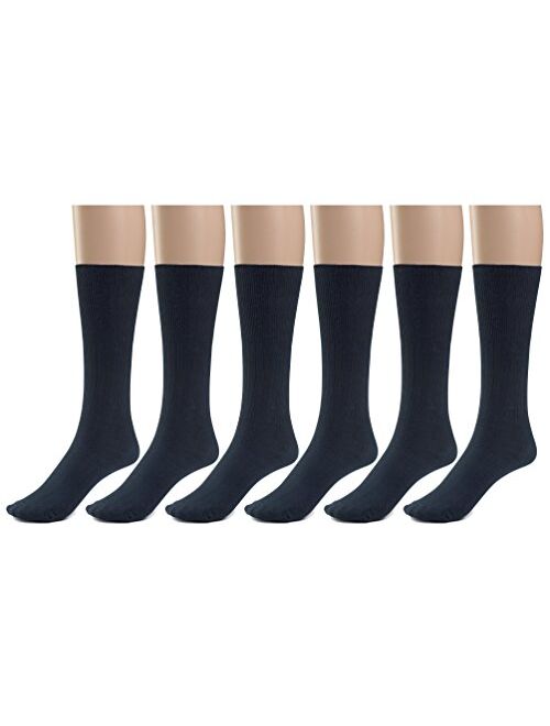 Silky Toes Cotton Diabetic Socks for Women Non Binding Seamless Dress Socks, 3 or 6 Pk Multi Colors Big Sizes