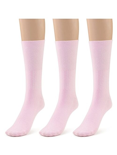 Silky Toes Cotton Diabetic Socks for Women Non Binding Seamless Dress Socks, 3 or 6 Pk Multi Colors Big Sizes