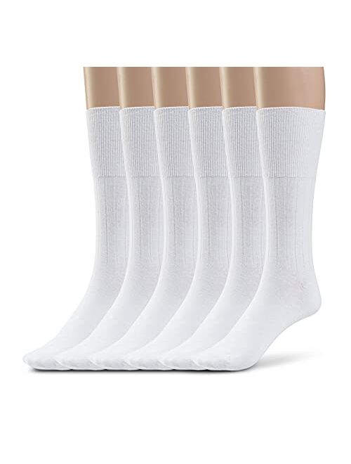 Silky Toes Cotton Diabetic Socks for Women Non Binding Seamless Dress Socks, 3 or 6 Pk Multi Colors Big Sizes