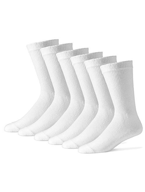 Physicians' Choice 12-Pack Diabetic Crew Socks for Men and Women - Comfortable Neuropathy Socks - Extra Wide Unisex Socks - Size Men 13-15 Women 15-17 - Tan