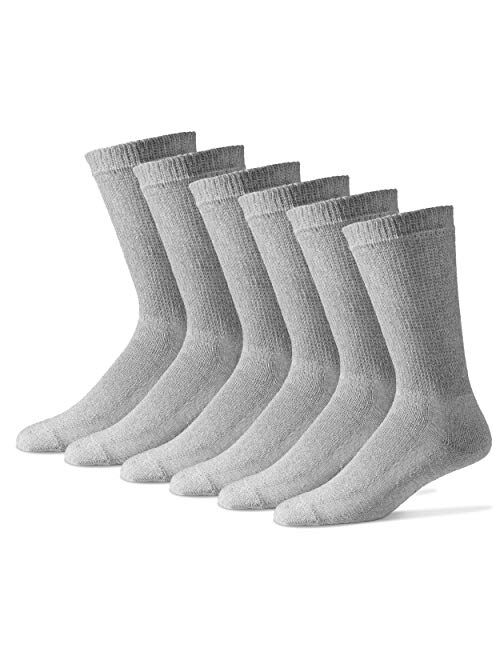 Physicians' Choice 12-Pack Diabetic Crew Socks for Men and Women - Comfortable Neuropathy Socks - Extra Wide Unisex Socks - Size Men 13-15 Women 15-17 - Tan