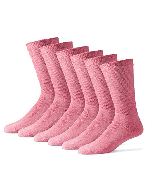 Physicians' Choice 12-Pack Diabetic Crew Socks for Men and Women - Comfortable Neuropathy Socks - Extra Wide Unisex Socks - Size Men 13-15 Women 15-17 - Tan