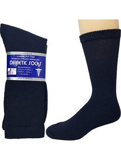 Debra Weitzner Diabetic Ankle Crew Socks Mens Womens Non-Binding Socks Loose Fit 12 Pairs