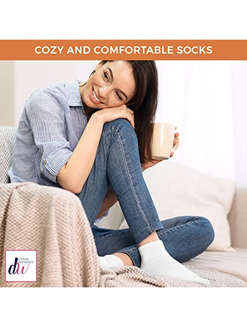 Debra Weitzner Diabetic Ankle Crew Socks Mens Womens Non-Binding Socks Loose Fit 12 Pairs