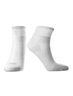 Doctor's Choice Men's Diabetic & Neuropathy Ankle Socks, Quarter Length, Non-Binding with Aloe, and Seamless Toe, 2-Pairs, White, Mens Large: Sock Size 10-13, Shoe Size 8