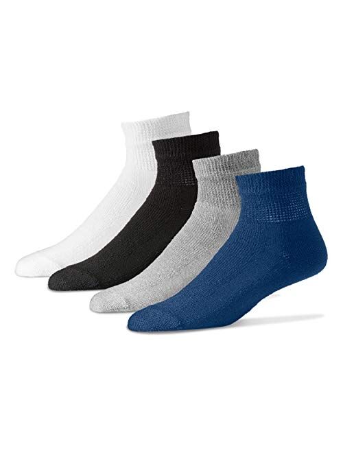 Diabetic Quarter Socks for Men - 12 Pack - Made in USA