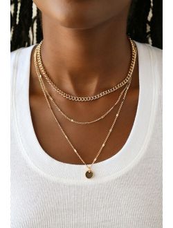 Three-Way Tie Gold Necklace Set