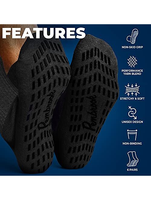 Diabetic Socks with Grips for Women & Men | Non Binding Edema, Neuropathy Socks | 6-pairs