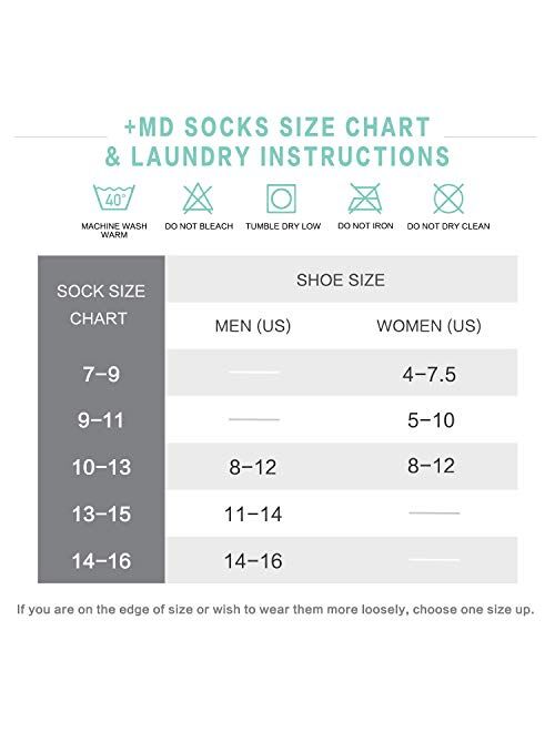 +MD Diabetic Socks Mens and Womens Half Cushion Circulatory Quarter Socks for All Seasons Loose Fit 6 Pack