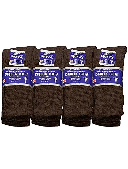 Physicians Approved Diabetic Socks Crew Unisex 3, 6 or 12-Pack