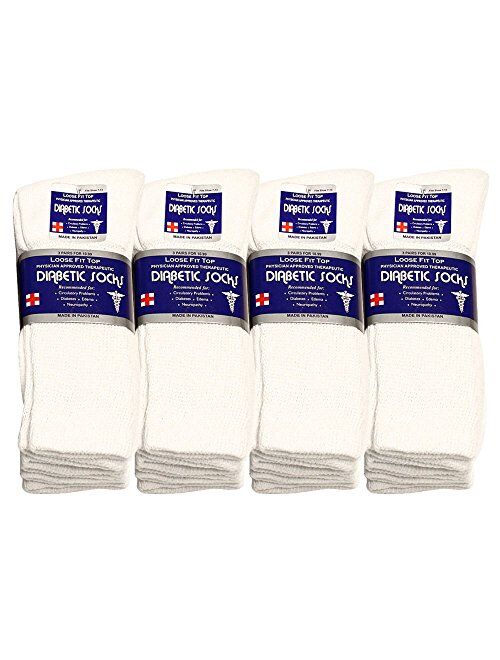 Physicians Approved Diabetic Socks Crew Unisex 3, 6 or 12-Pack