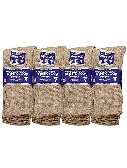 Physicians Approved Diabetic Socks Crew Unisex 3, 6 or 12-Pack