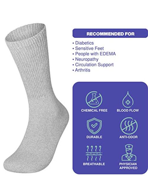 Special Essentials 12 Pairs Women's Cotton Diabetic Crew Socks Black 9-11