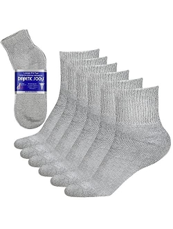 6 Pairs Diabetic Ankle Socks Mens Womens Non-Binding Socks Loose Fit Debra Weitzner