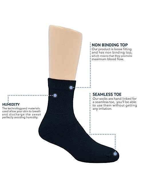 Diabetic Socks for Men, Premium, Soft, Extra Comfortable. 6 Pairs