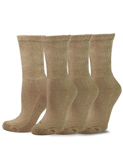 TeeHee Viscose from Bamboo Cushion Crew Diabetic Socks for Women and Men Multipack