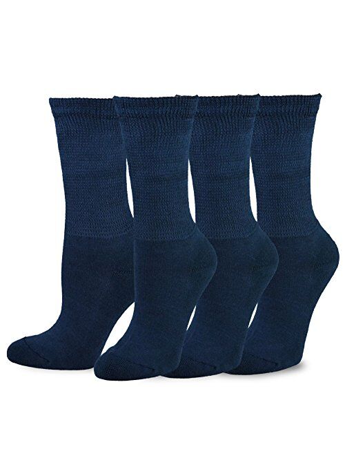 TeeHee Viscose from Bamboo Cushion Crew Diabetic Socks for Women and Men Multipack