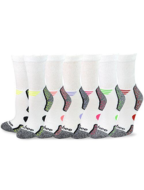 TeeHee Viscose from Bamboo Cushion Crew Diabetic Socks for Women and Men Multipack