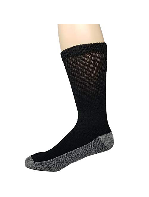 3 Pairs Diabetic Crew Socks Reinforced Heel and Toe Non-Binding Cushion Socks for Men and Women Black/Black Sole 10-13 Debra Weitzner