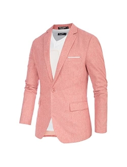 Men's Casual One Button Suit Blazer Jacket Sport Coat