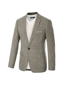 Men's Casual One Button Suit Blazer Jacket Sport Coat