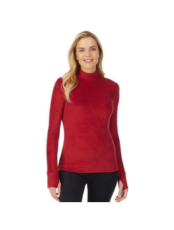 Fleecewear with Stretch Long Sleeve Mockneck Top