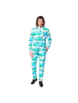 Slim-Fit Novelty Suit & Tie Set