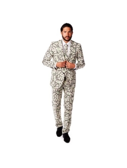 Slim-Fit Novelty Suit & Tie Set