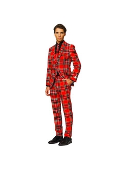 Slim-Fit Novelty Suit & Tie Set