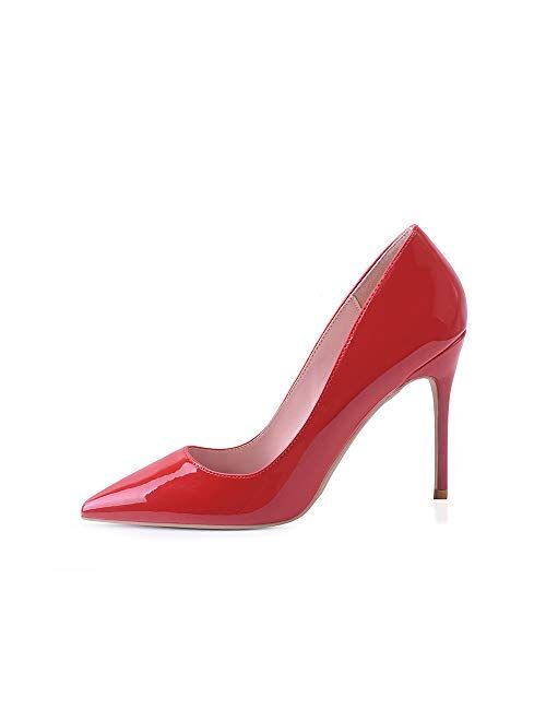 Elisabet Tang High Heels, Women Pumps Shoes 3.94 inch/10cm Pointed Toe Stiletto Sexy Prom Club Heels