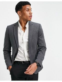 super skinny jersey blazer in charcoal