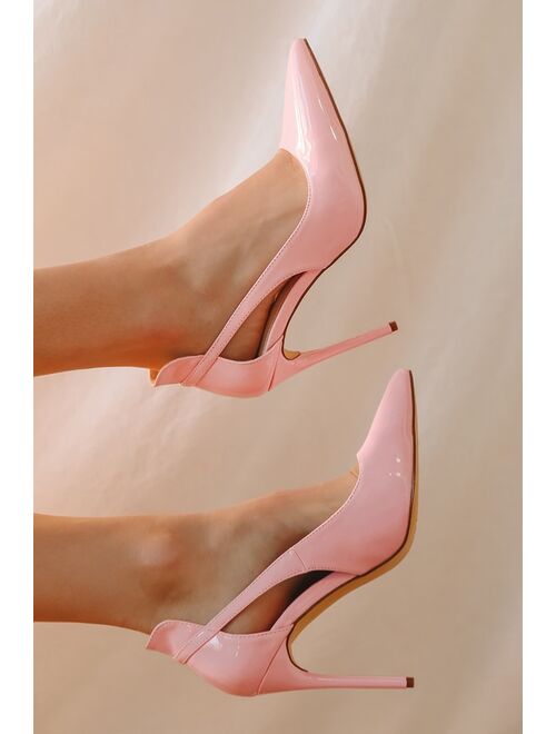 Lulus Vanna Pink Patent Pointed-Toe Pumps