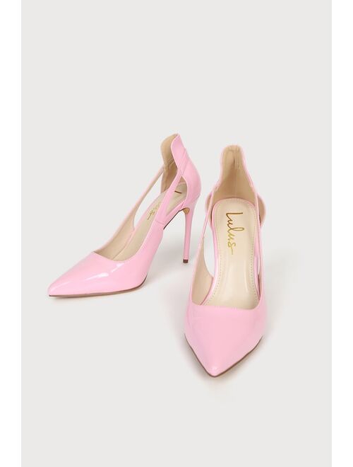 Lulus Vanna Pink Patent Pointed-Toe Pumps