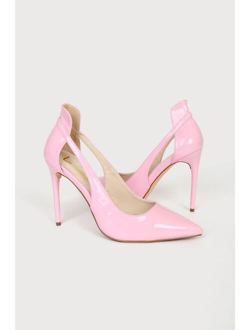 Lulus Vanna Pink Patent Pointed-Toe Pumps