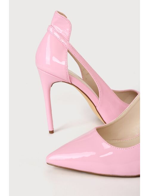 Lulus Vanna Pink Patent Pointed-Toe Pumps