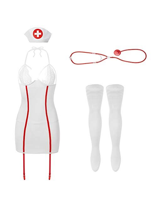 Sexy Nurse Costume Halloween Cosplay Women Lingerie Set Nurse Outfit Costume