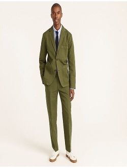 Garment-dyed cotton-linen chino suit jacket