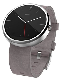 Motorola Moto 360 - Stone Grey Leather Smart Watch