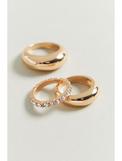 Rhinestone Metal Ring Set