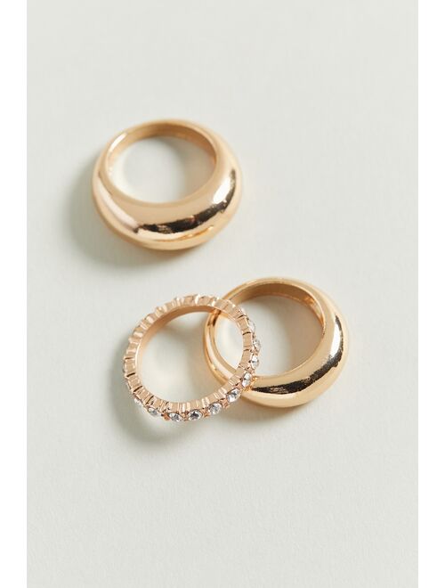 Rhinestone Metal Ring Set