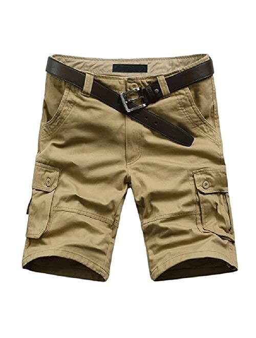 PHSHY Cargo Shorts for Men Summer Outdoor Hiking Work Trousers Capri Pants Casual Elastic Waist Big and Tall Shorts