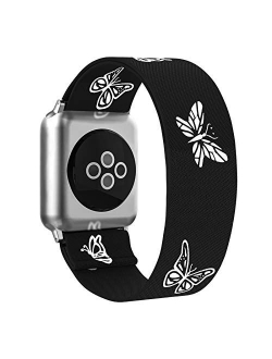 BMBEAR Stretchy Strap Loop Compatible with Apple Watch Band 38mm 40mm iWatch Series 6/5/4/3/2/1 Snow Leopard