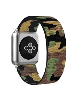 BMBEAR Stretchy Strap Loop Compatible with Apple Watch Band 38mm 40mm iWatch Series 6/5/4/3/2/1 Snow Leopard