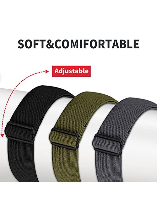 Dsytom 3 Pack Elastic Band Compatible with Apple Watch Bands 38mm 41mm 40mm 42mm 44mm 45mm, Adjustable Stretchy Nylon bands Replacement Wristband for iWatch Series 7 /6/5