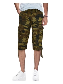 X-Ray Men's Belted Capri Cargo Shorts